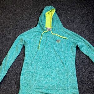 Ivory Ella Neon & Teal Hoodie Sweatshirt (L)